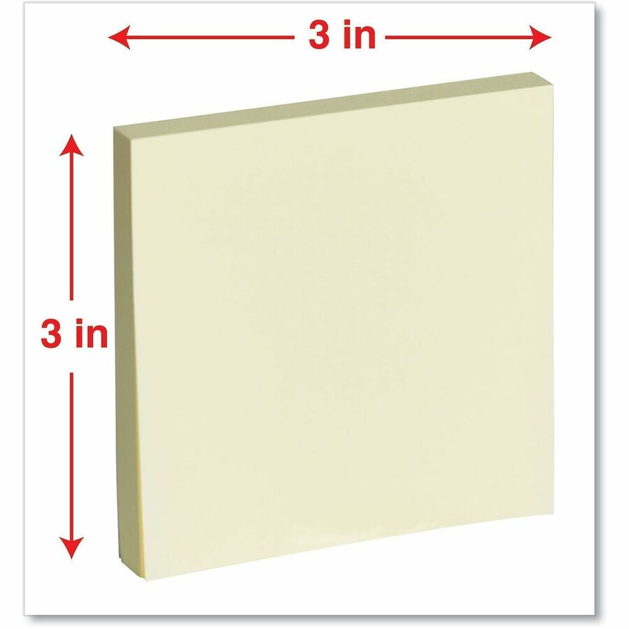 Fan-Folded Self-Stick Pop-Up Note Pads Cabinet Pack, 3" x 3", Yellow, 90 Sheets/Pad, 24 Pads/Pack