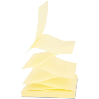 Fan-Folded Self-Stick Pop-Up Note Pads Cabinet Pack, 3" x 3", Yellow, 90 Sheets/Pad, 24 Pads/Pack