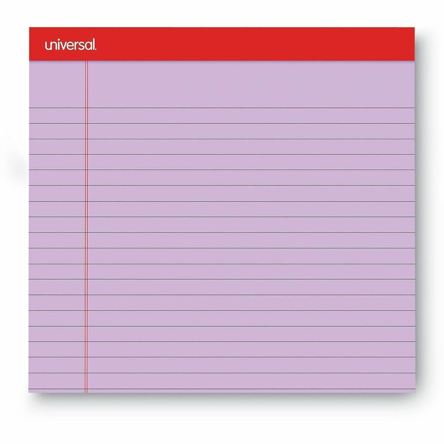 Colored Perforated Ruled Writing Pads, Wide/Legal Rule, 50 Assorted Color 8.5 x 11.75 Sheets, 6/Pack