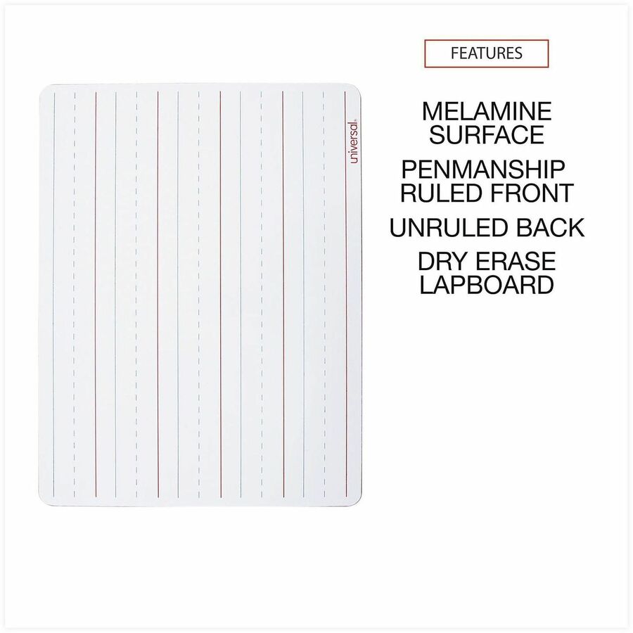 Lap/Learning Dry-Erase Board, Penmanship Ruled, 11.75 x 8.75, White Surface, 6/Pack