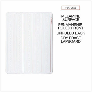 Lap/Learning Dry-Erase Board, Penmanship Ruled, 11.75 x 8.75, White Surface, 6/Pack