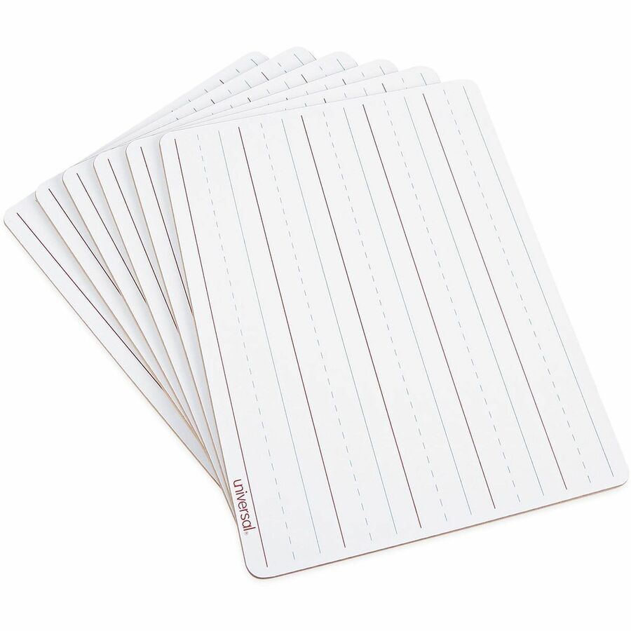 Lap/Learning Dry-Erase Board, Penmanship Ruled, 11.75 x 8.75, White Surface, 6/Pack
