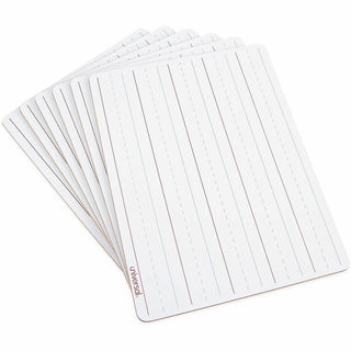 Lap/Learning Dry-Erase Board, Penmanship Ruled, 11.75 x 8.75, White Surface, 6/Pack