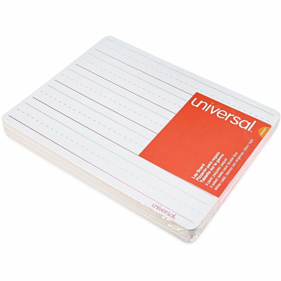 Lap/Learning Dry-Erase Board, Penmanship Ruled, 11.75 x 8.75, White Surface, 6/Pack