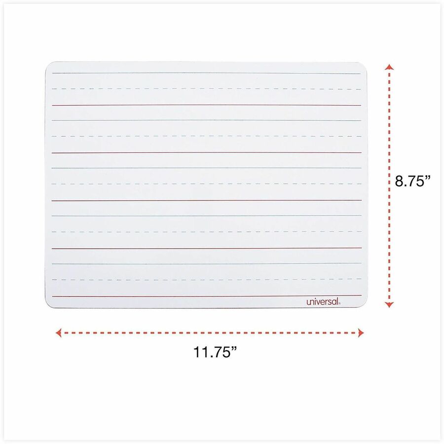 Lap/Learning Dry-Erase Board, Penmanship Ruled, 11.75 x 8.75, White Surface, 6/Pack