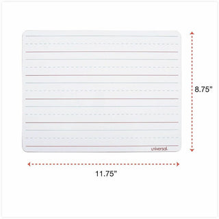 Lap/Learning Dry-Erase Board, Penmanship Ruled, 11.75 x 8.75, White Surface, 6/Pack