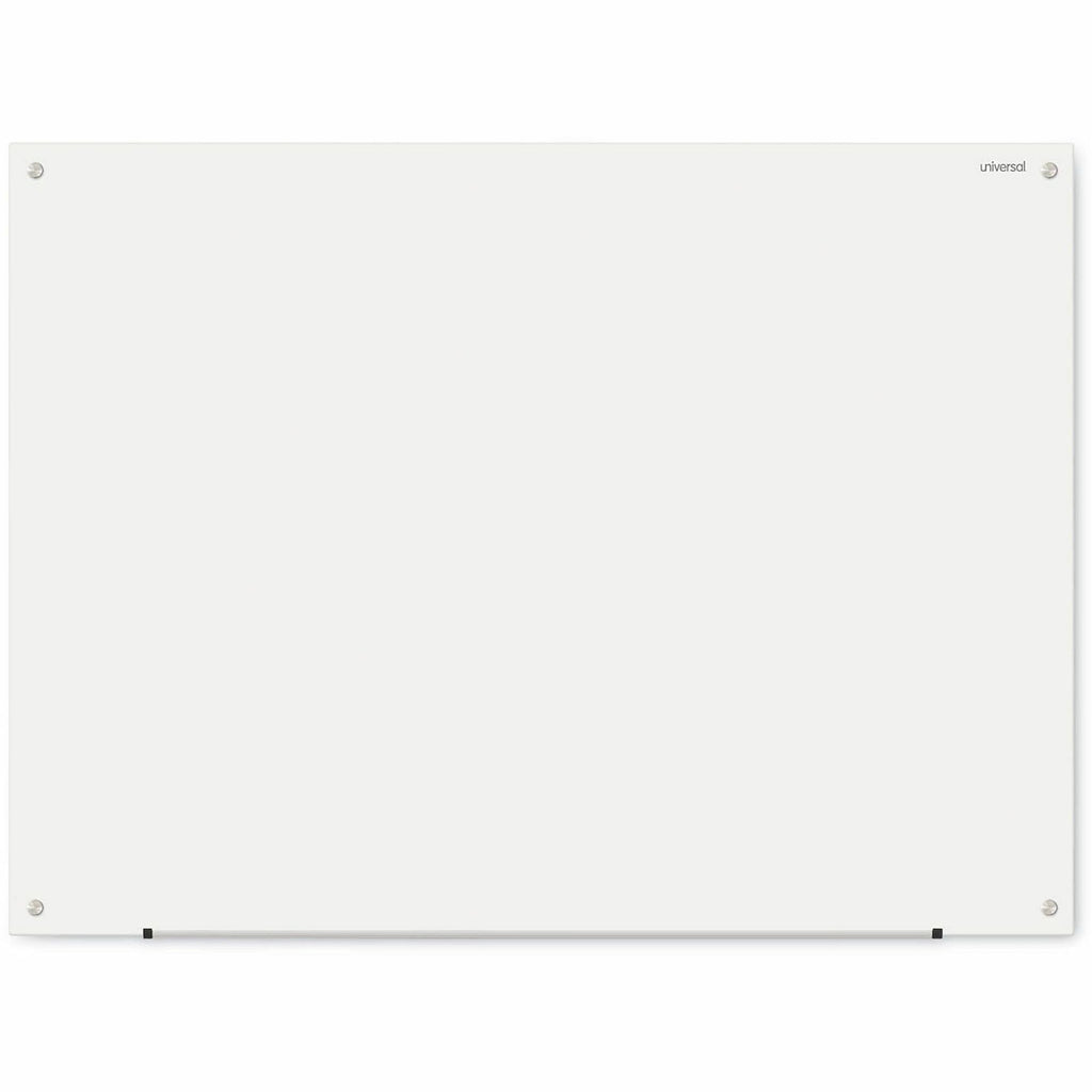 Frameless Glass Marker Board, 48 x 36, White Surface