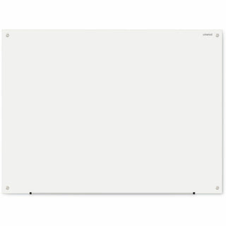 Frameless Glass Marker Board, 48 x 36, White Surface