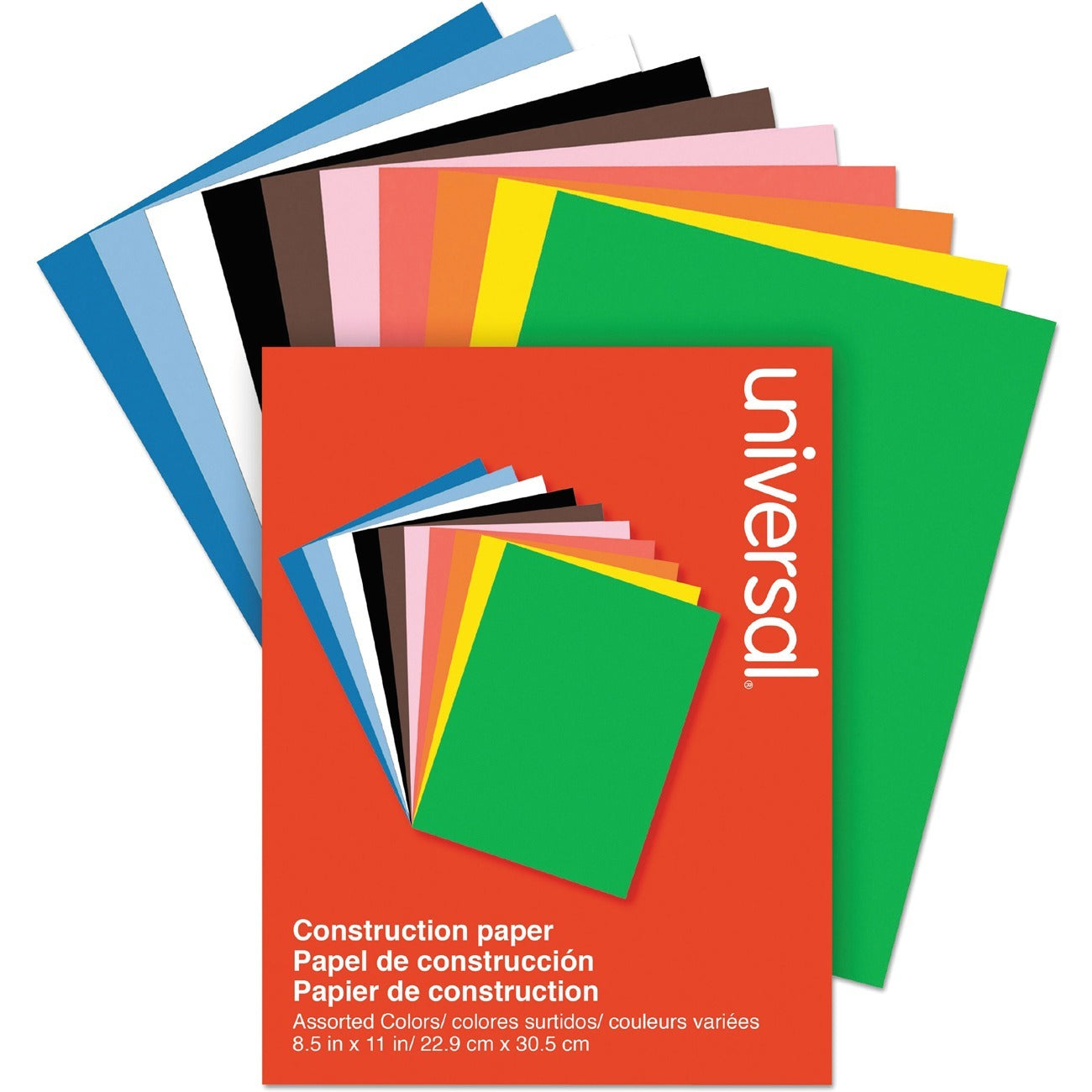 Construction Paper, 76 lb Text Weight, 9 x 12, Assorted, 200/Pack