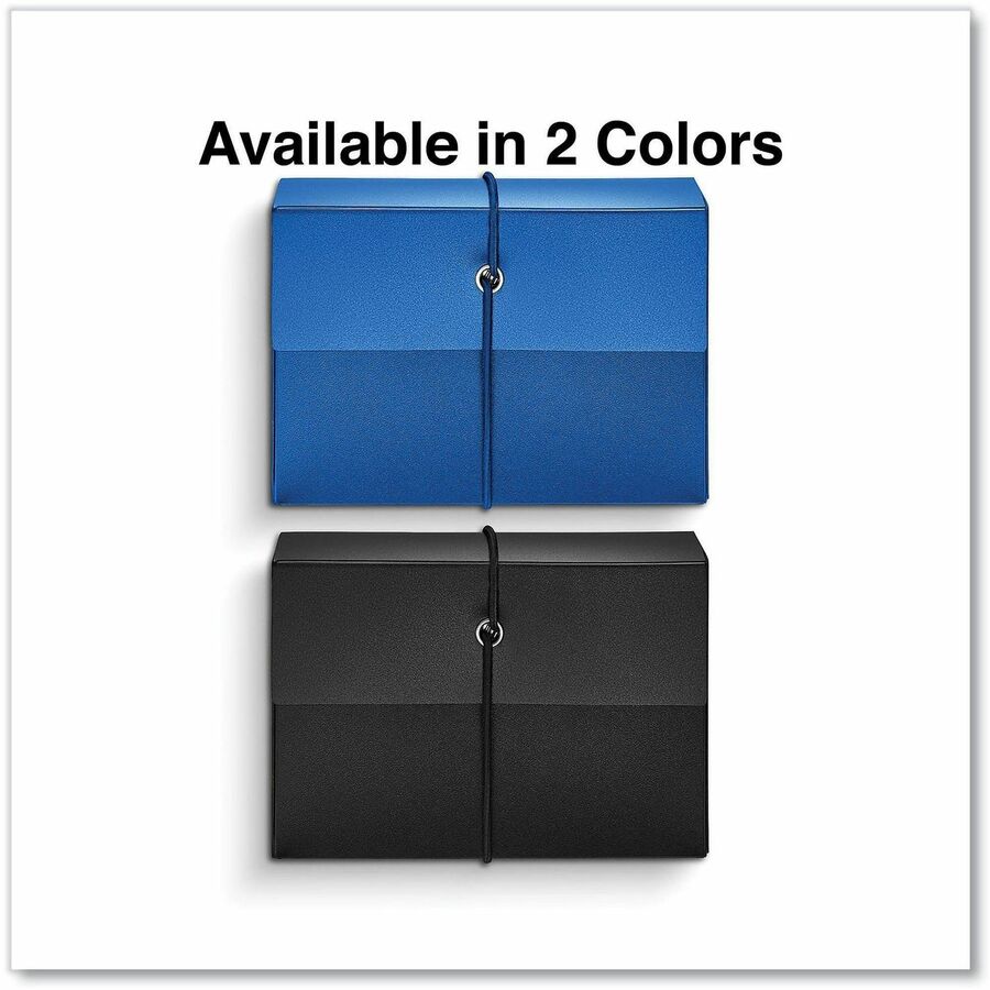 Poly Index Card Box, Holds 100 3 x 5 Cards, 3 x 1.33 x 5, Plastic, Black/Blue, 2/Pack