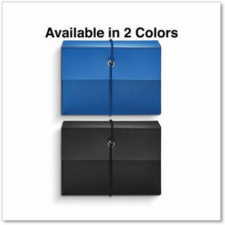 Poly Index Card Box, Holds 100 3 x 5 Cards, 3 x 1.33 x 5, Plastic, Black/Blue, 2/Pack