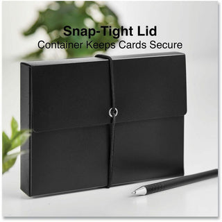 Poly Index Card Box, Holds 100 4 x 6 Cards, 4 x 1.33 x 6, Plastic, Black/Blue, 2/Pack