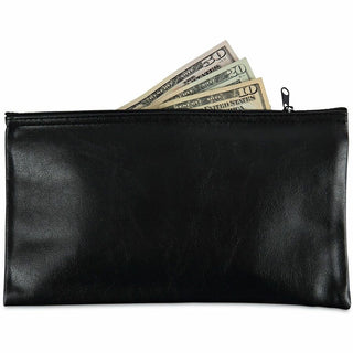 Zippered Wallets/Cases, Leatherette PU, 11 x 6, Black, 2/Pack
