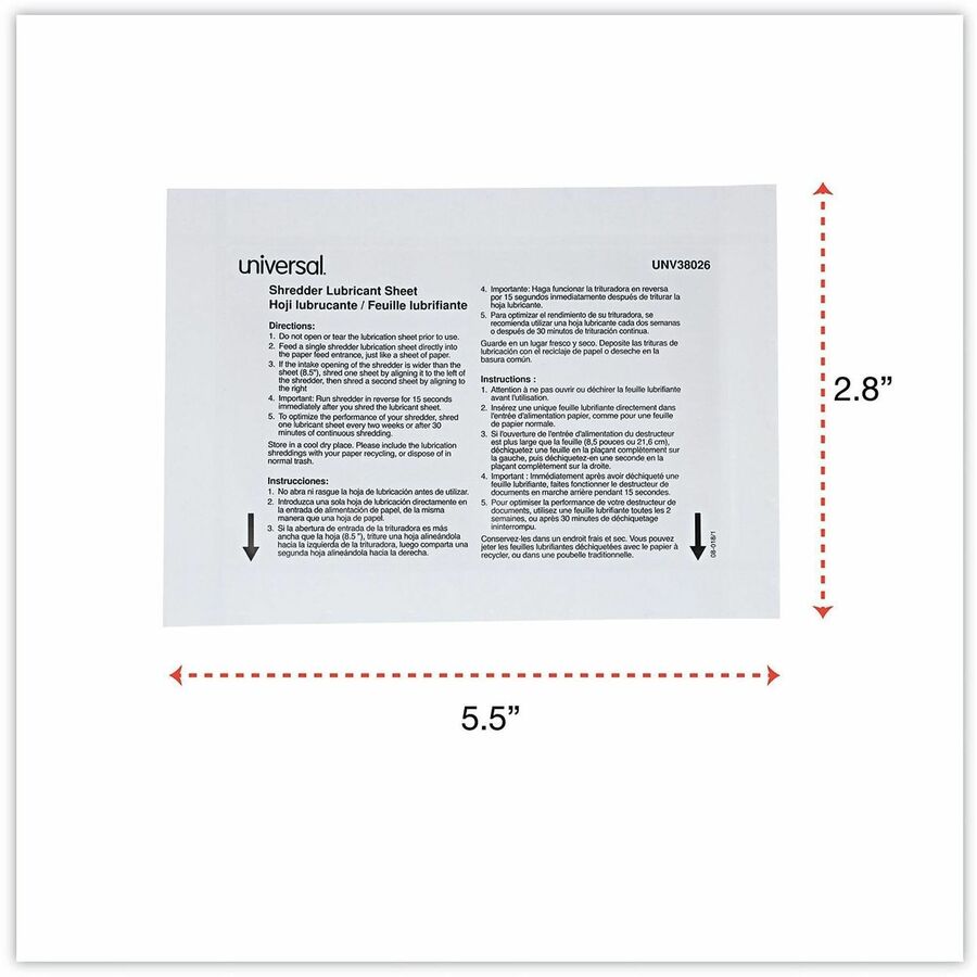 Shredder Lubricant Sheets, 8.4 x 5.9, 24 Sheets/Pack