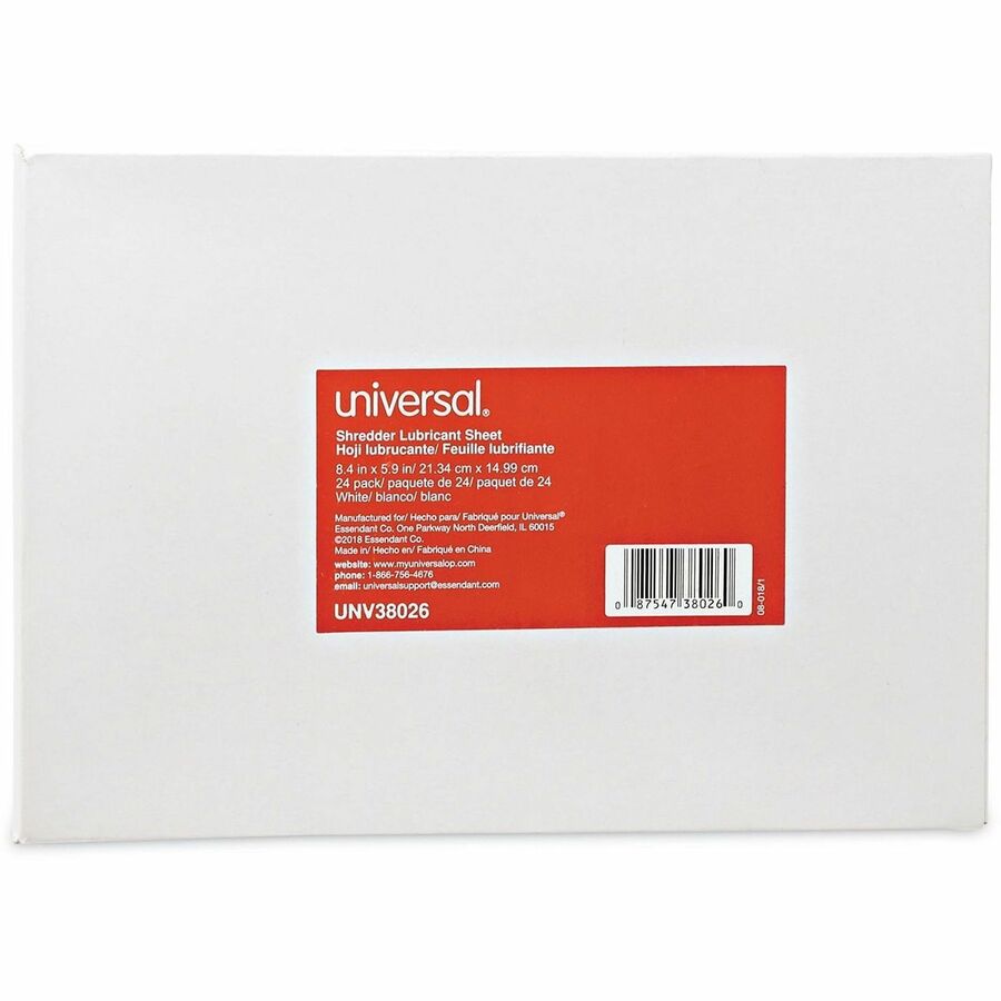 Shredder Lubricant Sheets, 8.4 x 5.9, 24 Sheets/Pack