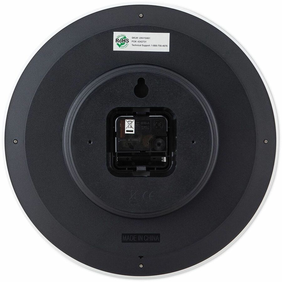 Whisper Quiet Clock, 12" Overall Diameter, White Case, 1 AA (sold separately)