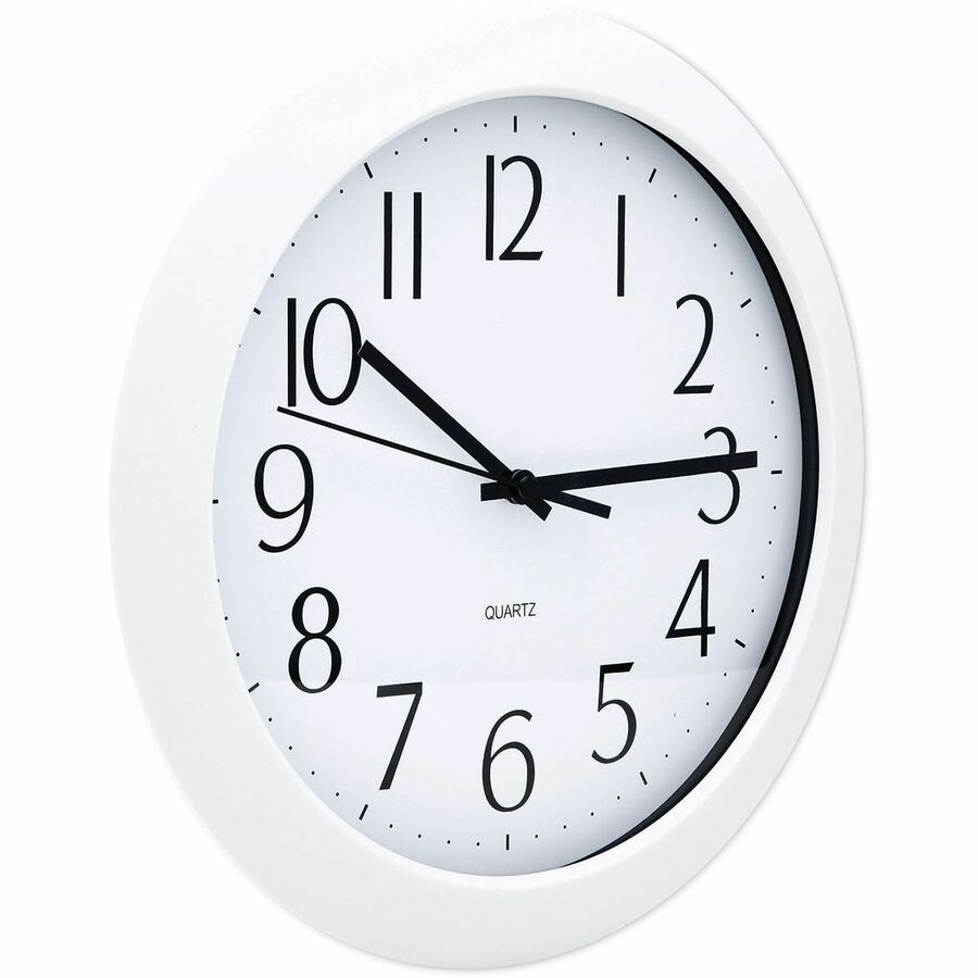 Whisper Quiet Clock, 12" Overall Diameter, White Case, 1 AA (sold separately)