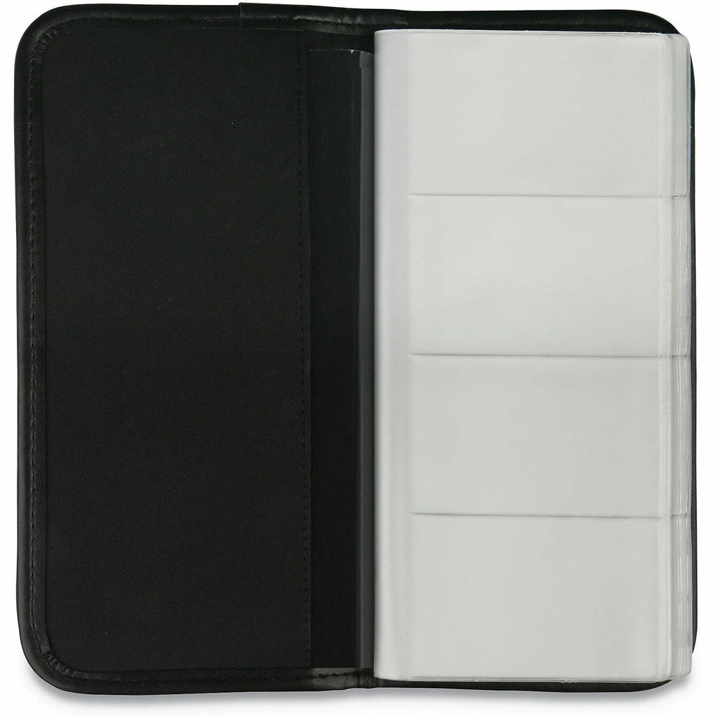 Business Card Holder, Holds 160 3.5 x 2 Cards, 4.75 x 10.13, Vinyl, Black