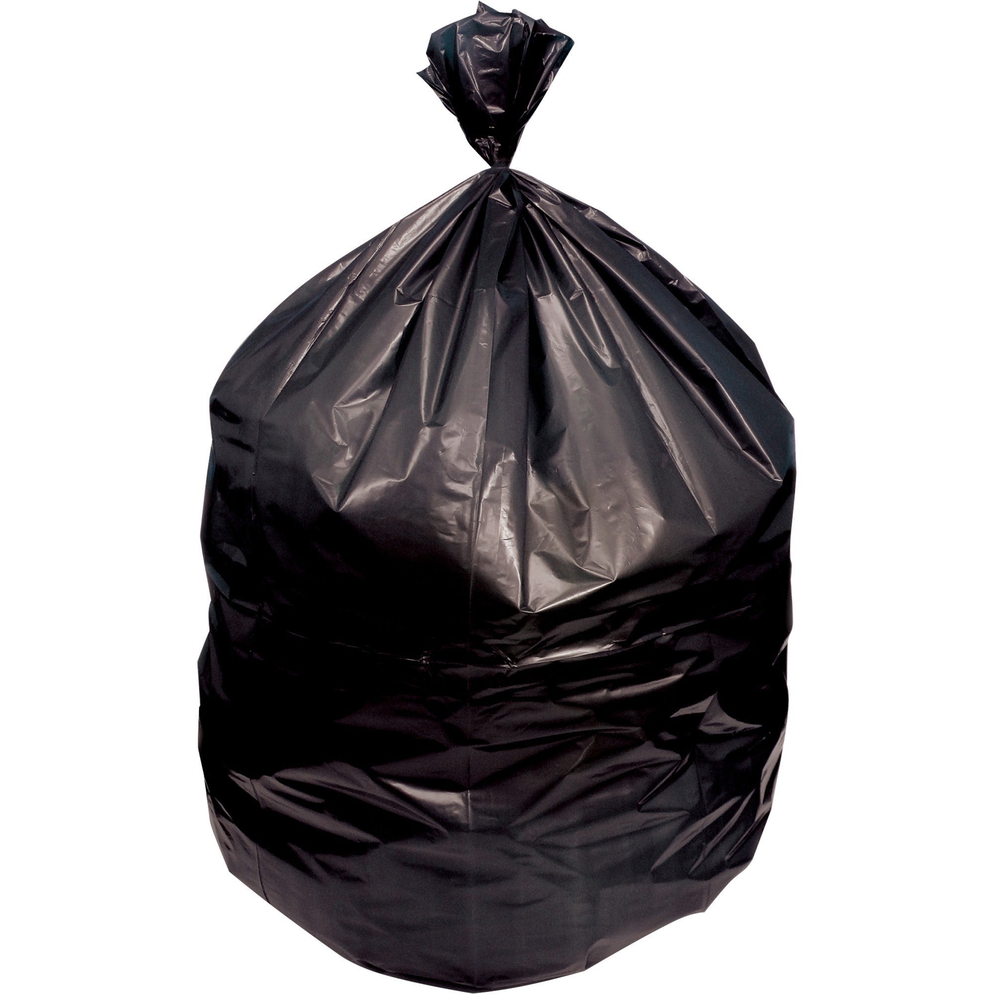 Genuine Joe Strong Economical Trash Bags - 56 gal Capacity - 43" Width x 48" Length - 0.87 mil (22 Micron) Thickness - Black - Resin - 150/Carton - Waste Disposal