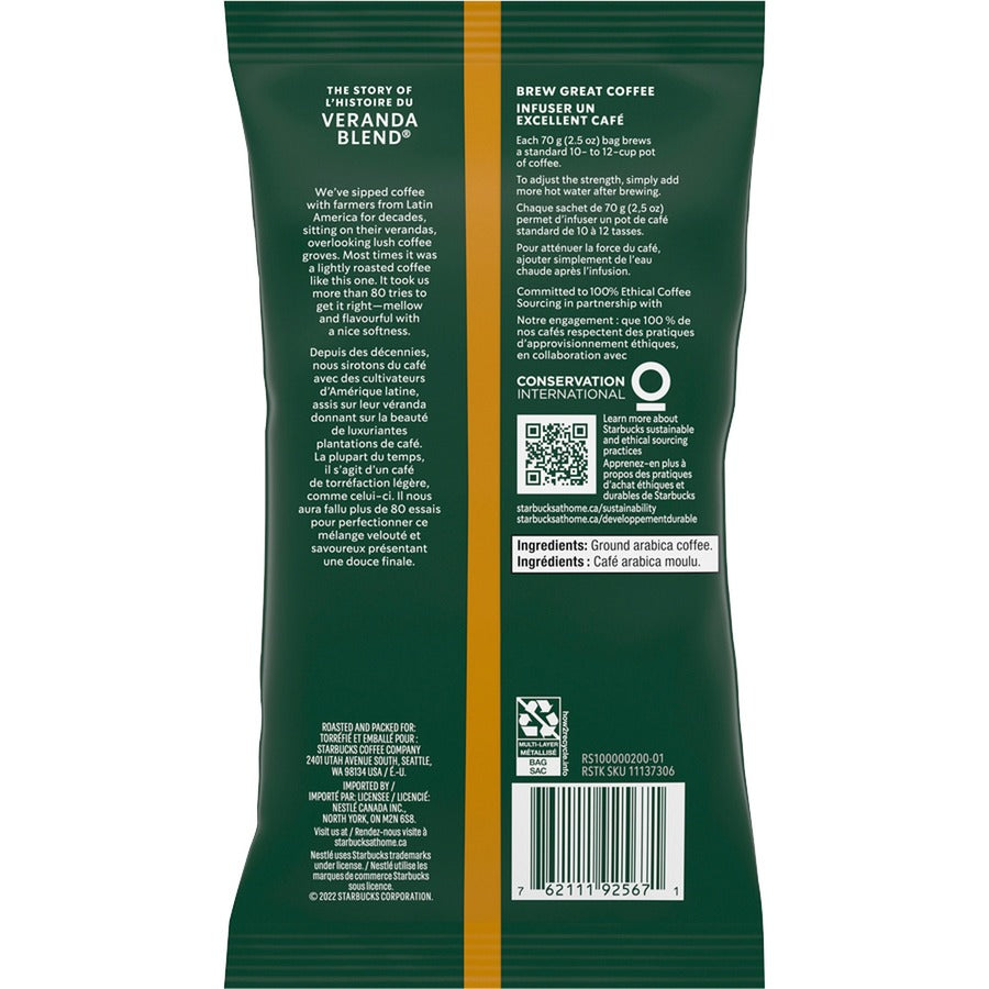 Starbucks Veranda Blend Coffee - Blonde - 2.5 oz - 18 / Box