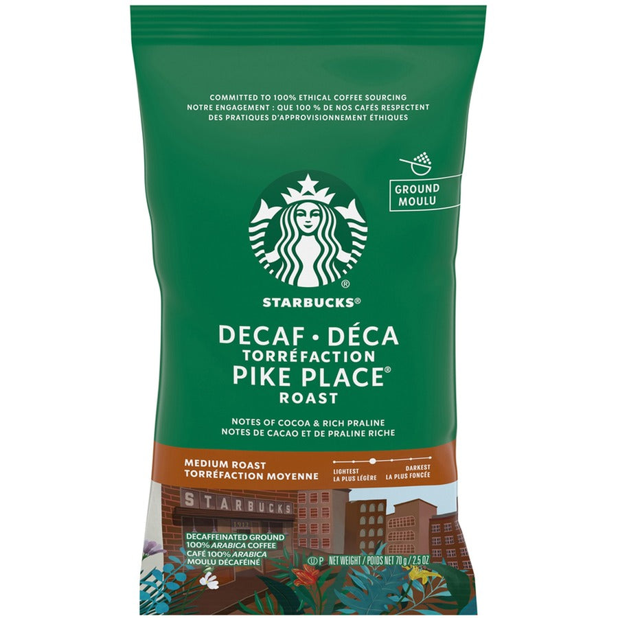 Starbucks Decaf Pike Place Coffee Pack - Medium - 2.5 oz Per Packet - 18 / Box