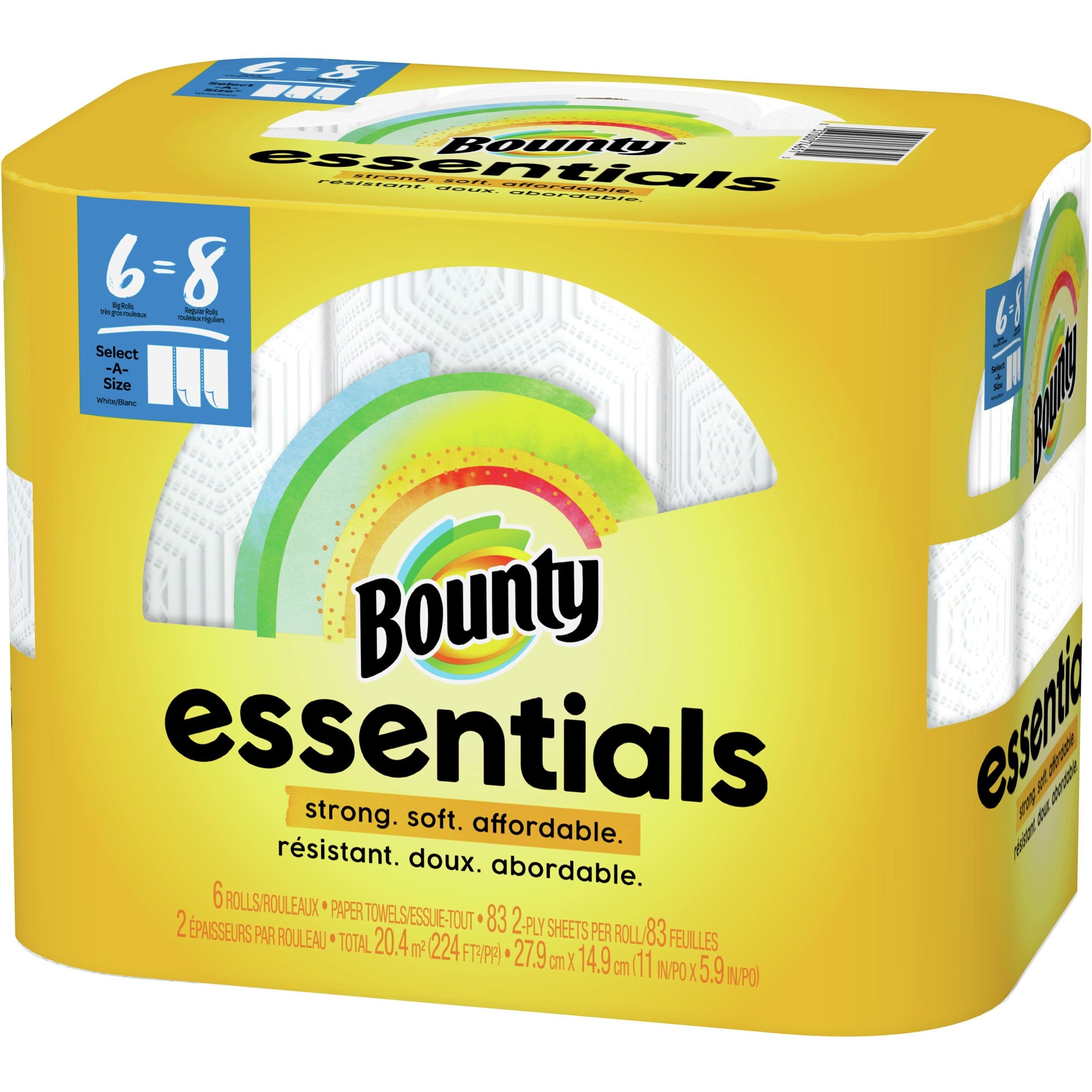 bounty-essentials-select-a-size-paper-towels-6-big-rolls-=-8-regular-2-ply-83-sheets-roll-paper-strong-6-per-pack-1-pack_pgc74651 - 3