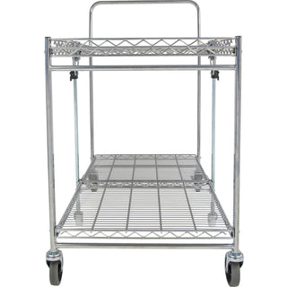 Bostitch Stow-Away Utility Cart - 2 Shelf - 250 lb Capacity - 4 Casters - x 35" Width x 37.3" Depth x 22" Height - Chrome - 1 Each - 2