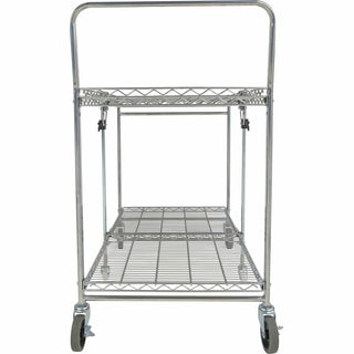 Bostitch Stow-Away Utility Cart - 2 Shelf - 250 lb Capacity - 4 Casters - x 35" Width x 37.3" Depth x 22" Height - Chrome - 1 Each