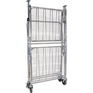 Bostitch Stow-Away Utility Cart - 2 Shelf - 250 lb Capacity - 4 Casters - x 35" Width x 37.3" Depth x 22" Height - Chrome - 1 Each