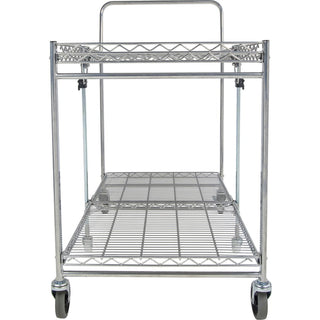 Bostitch Stow-Away Utility Cart - 2 Shelf - 250 lb Capacity - 4 Casters - x 35" Width x 37.3" Depth x 22" Height - Chrome - 1 Each