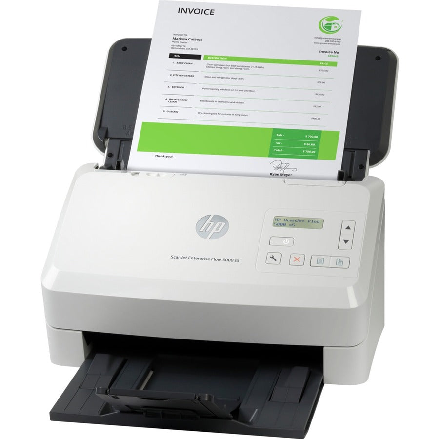 HP Scanjet Enterprise Flow 5000 S5 Sheetfed Scanner - 600 dpi Optical - 48-bit Grayscale - 65 ppm (Mono) - 65 ppm (Color) - Duplex Scanning - USB