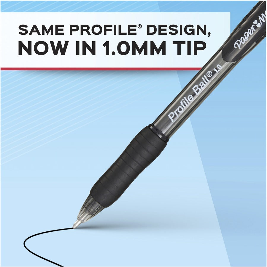 Profile Ballpoint Pen, Retractable, Medium 1 mm, Blue Ink, Translucent Blue Barrel, 36/Pack