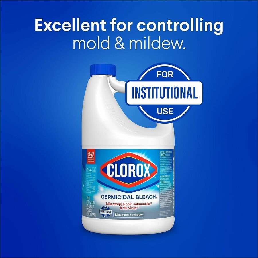 Clorox Germicidal Bleach - Concentrate - 121 fl oz (3.8 quart) - Regular Scent - 1 Each - White