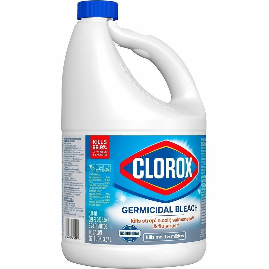 Clorox Germicidal Bleach - Concentrate - 121 fl oz (3.8 quart) - Regular Scent - 1 Each - White