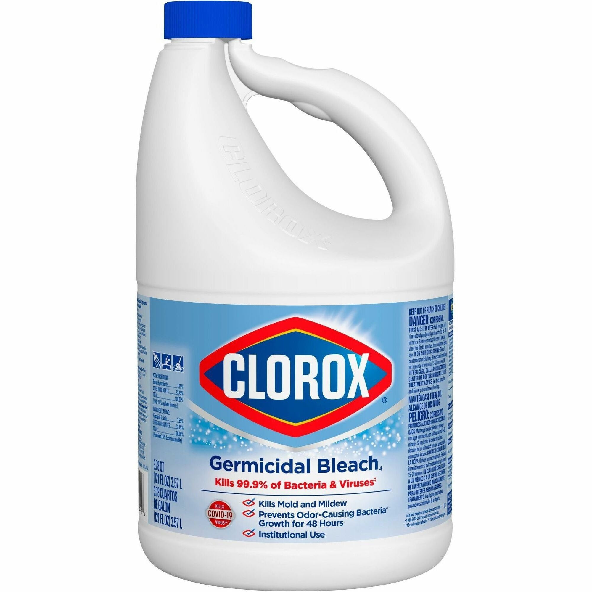 Clorox Germicidal Bleach - Concentrate - 121 fl oz (3.8 quart) - Regular Scent - 1 Each - White - 1