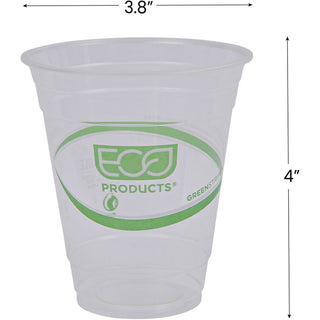 Eco-Products 12 oz GreenStripe Cold Cups - 50 / Pack - 20 / Carton - Clear, Green - Polylactic Acid (PLA) - Cold Drink - 5