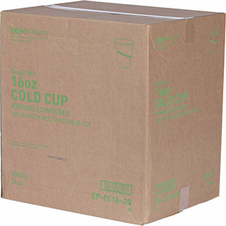 Eco-Products 16 oz GreenStripe Cold Cups - 50 / Pack - 20 / Carton - Clear, Green - Polylactic Acid (PLA) - Cold Drink