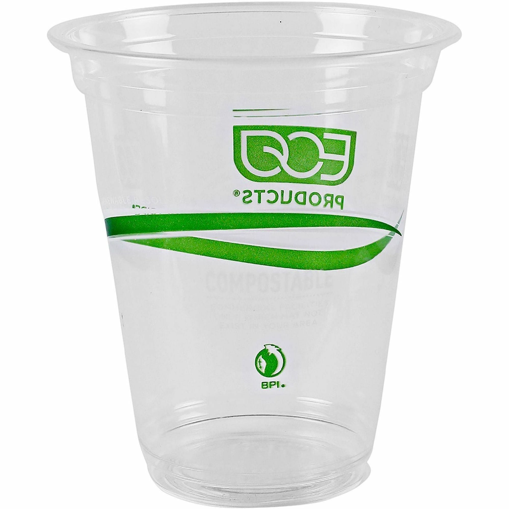 Eco-Products 16 oz GreenStripe Cold Cups - 50 / Pack - 20 / Carton - Clear, Green - Polylactic Acid (PLA) - Cold Drink - 5