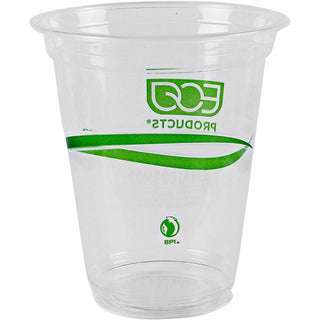Eco-Products 16 oz GreenStripe Cold Cups - 50 / Pack - 20 / Carton - Clear, Green - Polylactic Acid (PLA) - Cold Drink - 5