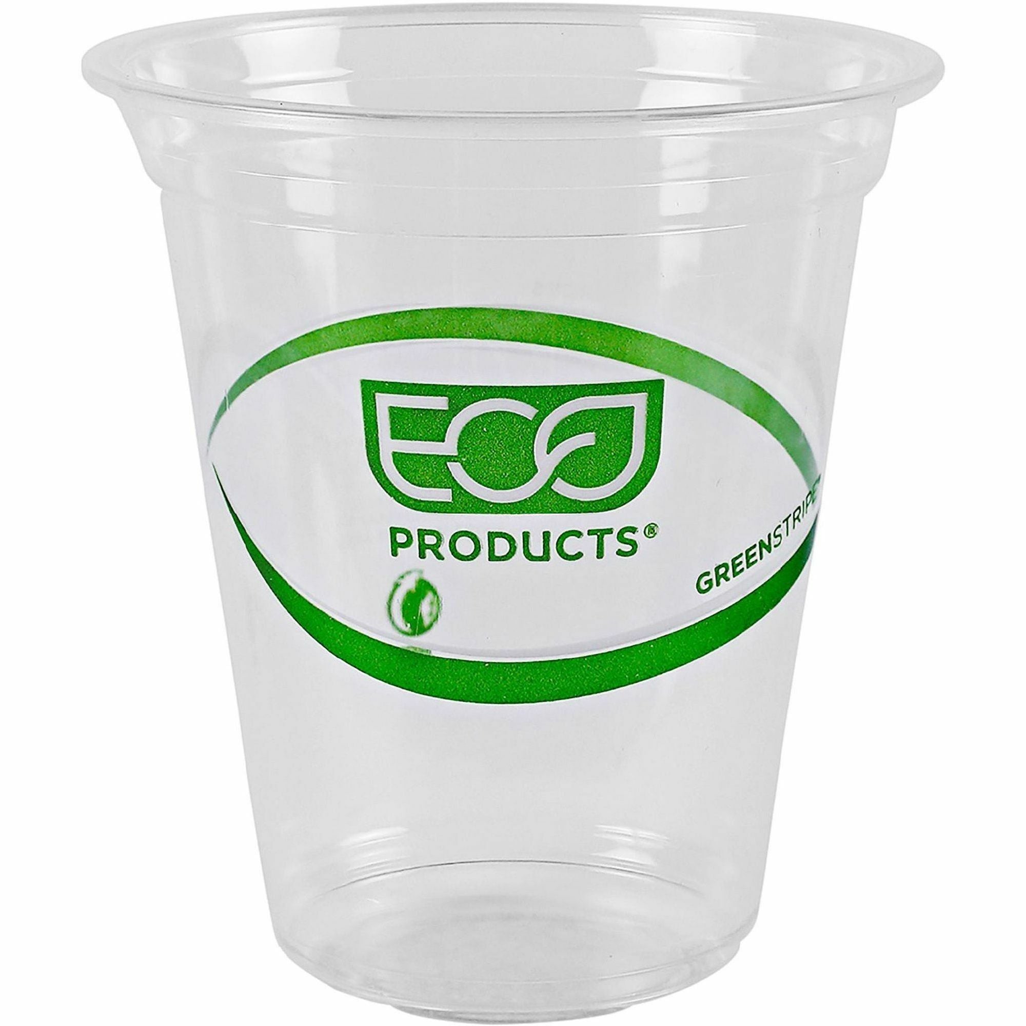 Eco-Products 16 oz GreenStripe Cold Cups - 50 / Pack - 20 / Carton - Clear, Green - Polylactic Acid (PLA) - Cold Drink - 3