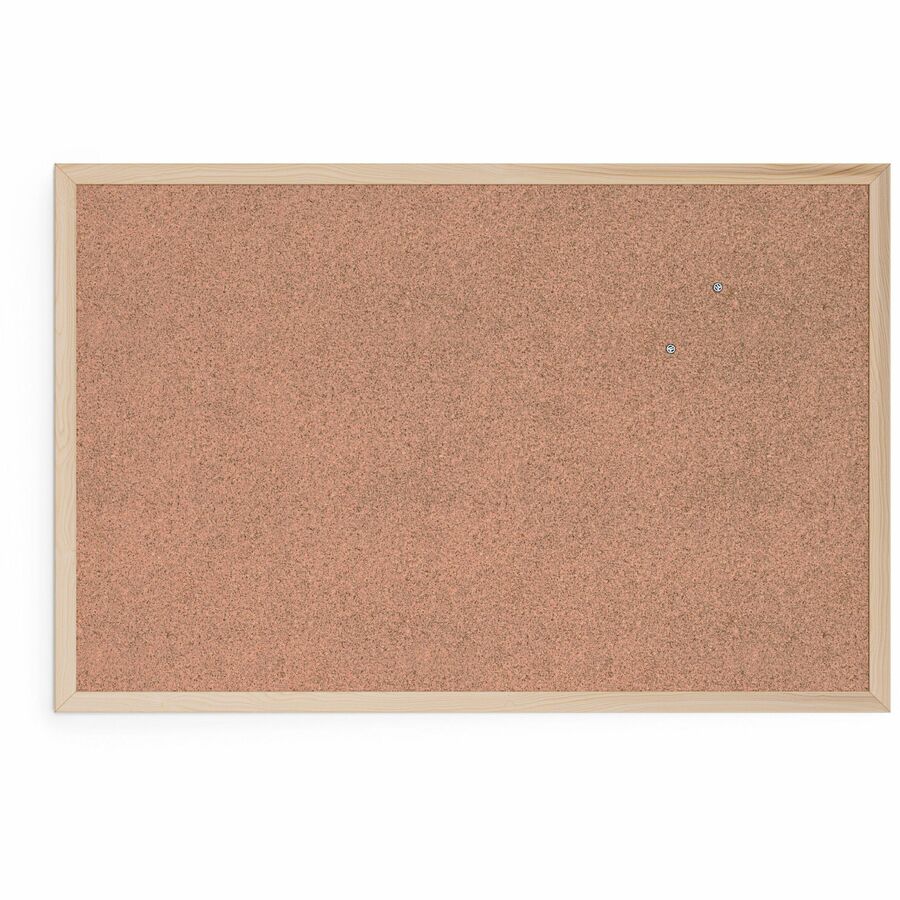 Cork Bulletin Board, 35 x 23, Tan Surface, Birch Wood Frame