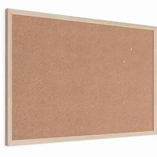 Cork Bulletin Board, 35 x 23, Tan Surface, Birch Wood Frame