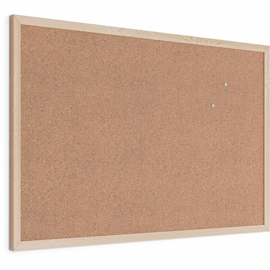 Cork Bulletin Board, 35 x 23, Tan Surface, Birch Wood Frame