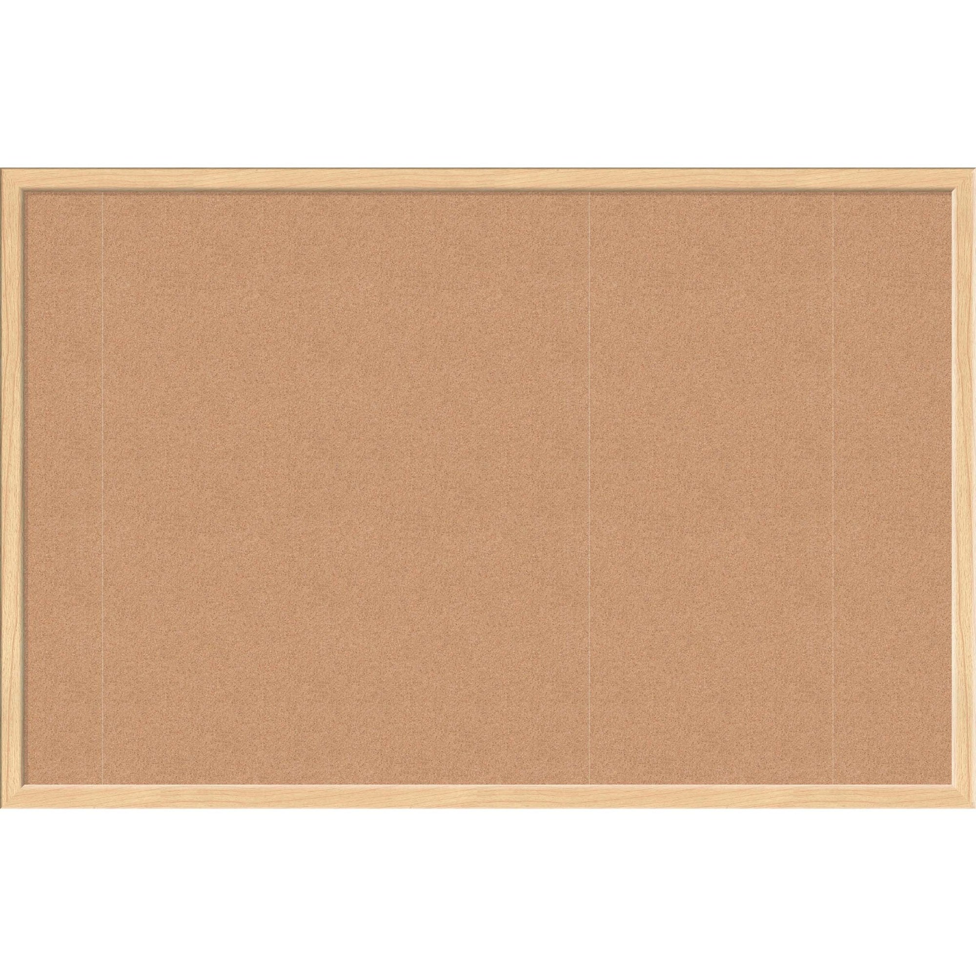 Cork Bulletin Board, 35 x 23, Tan Surface, Birch Wood Frame