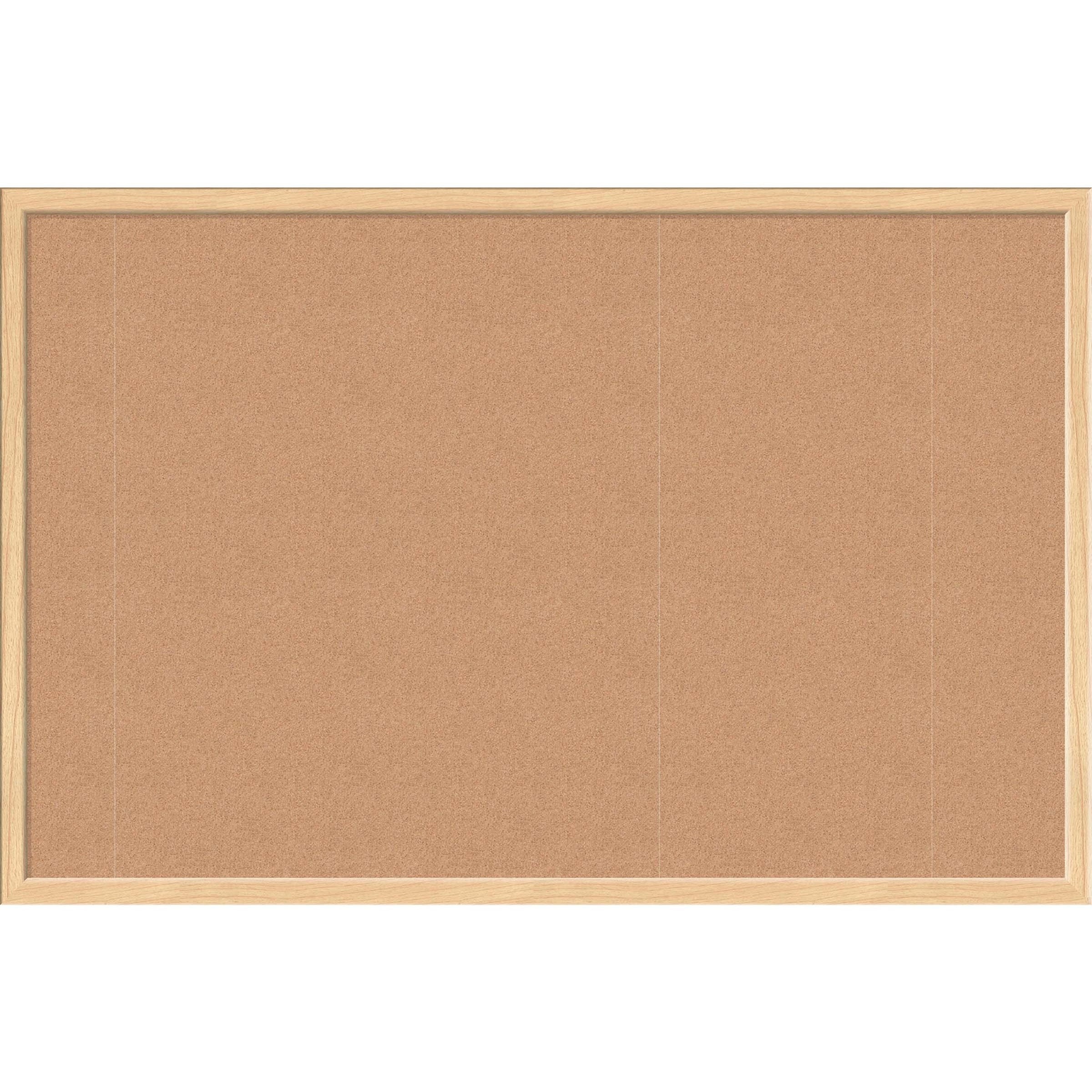 Cork Bulletin Board, 35 x 23, Tan Surface, Birch Wood Frame