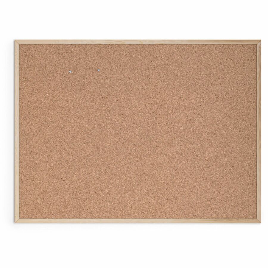 Cork Bulletin Board, 47 x 35, Tan Surface, Birch Wood Frame