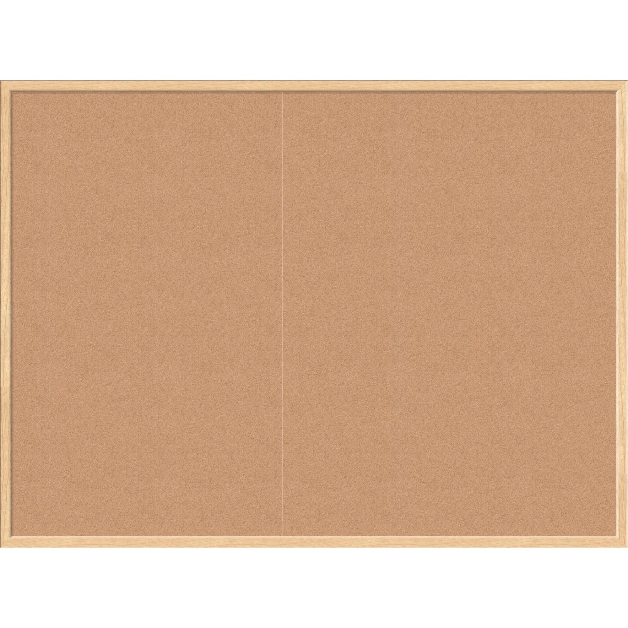 Cork Bulletin Board, 47 x 35, Tan Surface, Birch Wood Frame