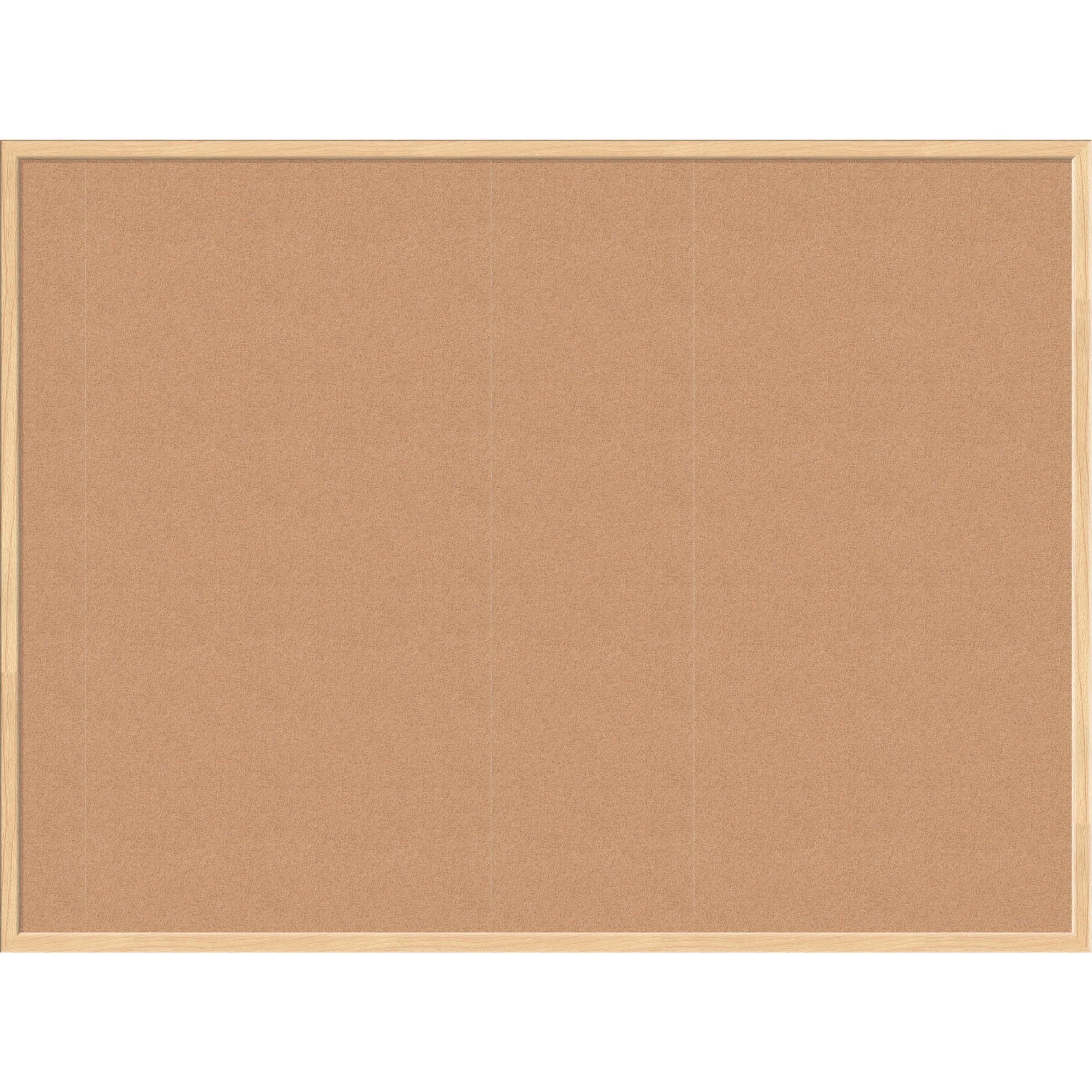 Cork Bulletin Board, 47 x 35, Tan Surface, Birch Wood Frame