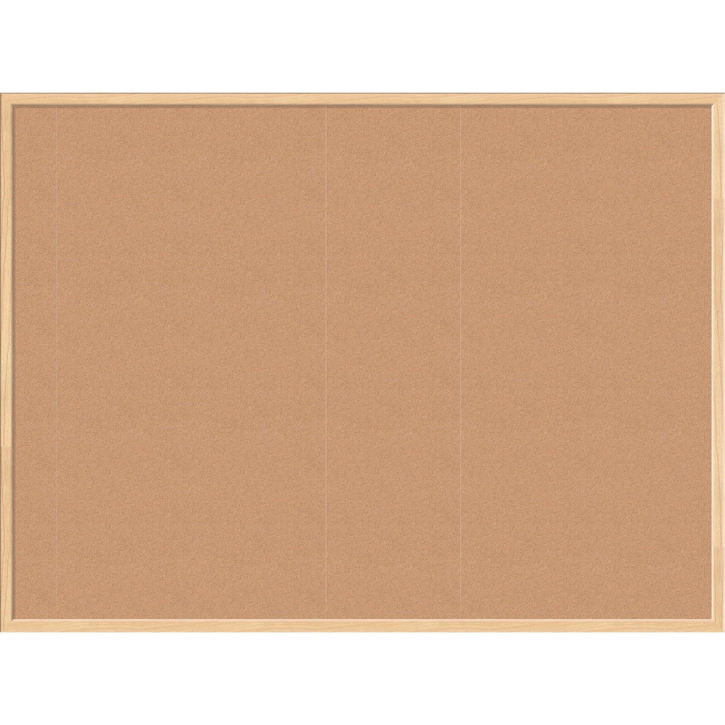 Cork Bulletin Board, 47 x 35, Tan Surface, Birch Wood Frame