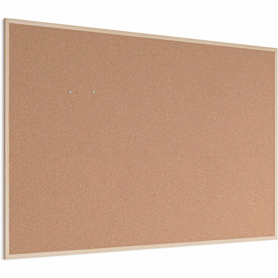 Cork Bulletin Board, 70 x 47, Tan Surface, Birch Wood Frame